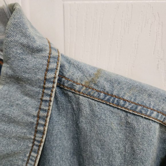 VTG Duke Haband USA Army Jungle Patch Flannel Lined Denim Full Zip Jacket Size M - Picture 4 of 16